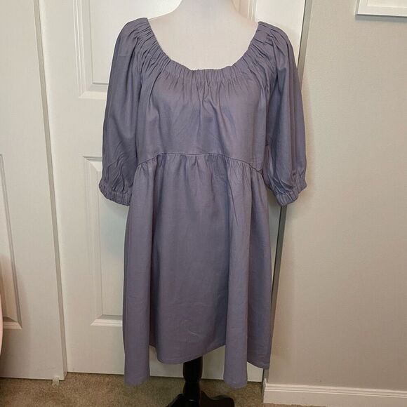 Forever 21 woven Knee Length Dress Blue Size Medium - Picture 13 of 13